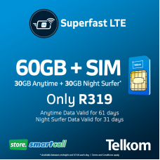 SIM Only + 60GB Telkom Data Bundle